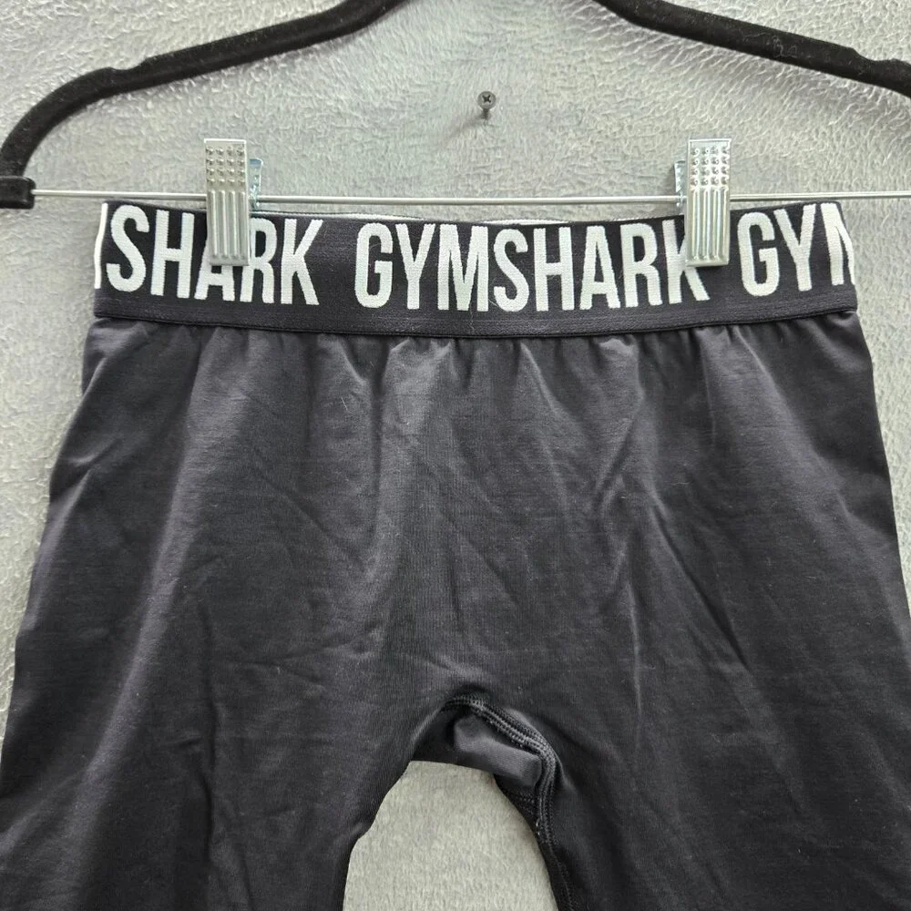 Gymshark Women Activewear Pants S‎ Black Elastane Nylon Yoga Legging Logo 17
